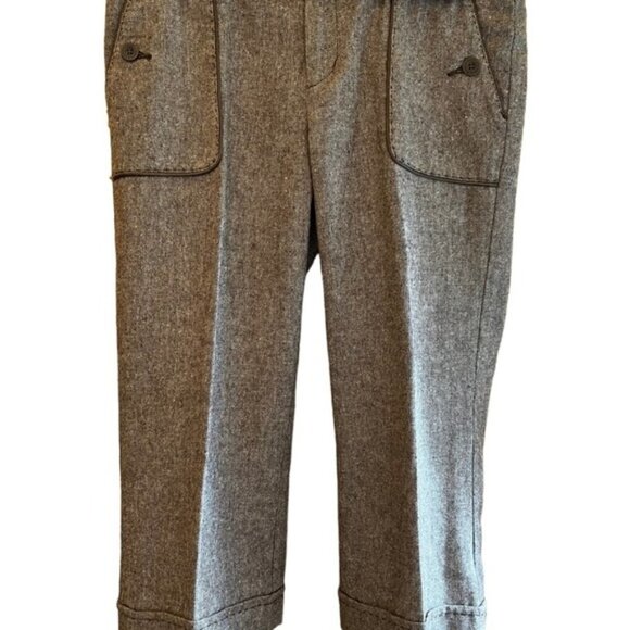 ARITZIA TALULA Vintage Inspired Tweed Wool Blend Cropped Pants EUC - Picture 1 of 5